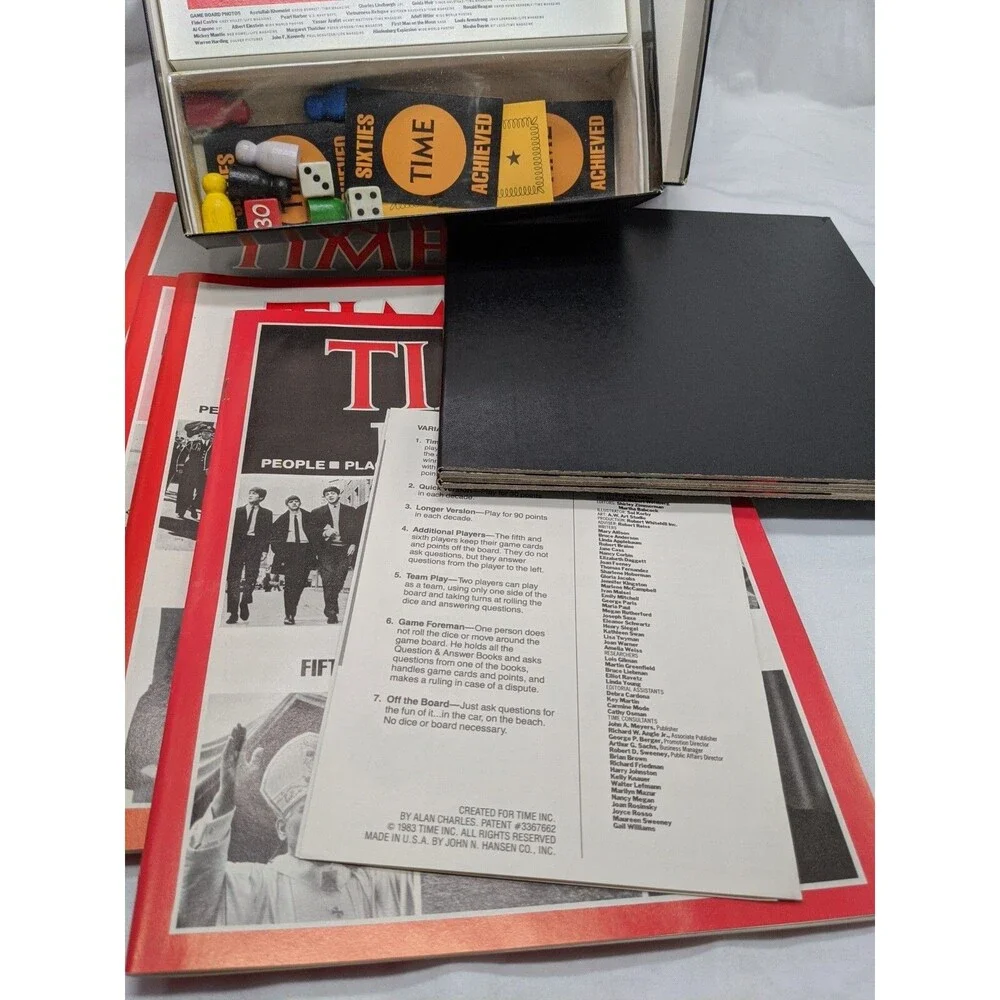 Vintage Hansen Time The Game Bookcase Board Game Complete